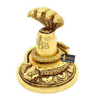 Premium Brass Shivling with Sheshnaag, Standard, 1 Piece
