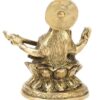 Brass Saraswati Murti Idol Goddess Statue of Knowledge for Music & Art School College Pooja Showpiece in Gold Color 5 Inch