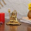 Lord Shiva Idol Statue for Home Decor - Gold Plated Shiva Idol Showpiece for Mandir Pooja Temple Decoration & Gifts (Size 5 x 5 Inches)