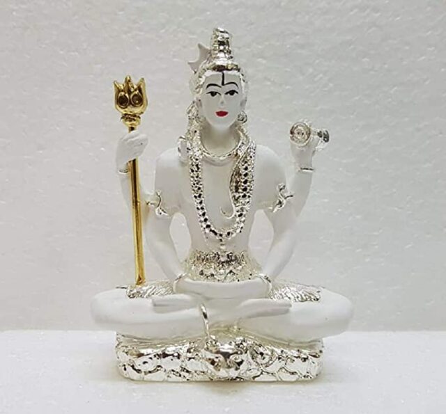India Resin Lord Shiva Idol, Small, White