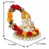 Lord Ganesha Idol on Decorative Handcrafted Plate for Home and Car