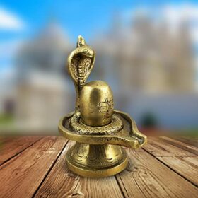 Lord Shiva Lingam Sculpture Handmade Brass Statue Hinduism Idol Art Height 3 Inch Width 2.5 Inch Length 2 Inch