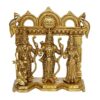 Brass Ram Darbar Murti for Home D?cor Bhagwan Ram Darbar with Sita Laxman Hanuman Idol Statue for Mandir Temple Height 7.5 Inch Gold Color