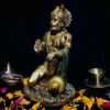 V.S. Lord Hanuman Statue Metal Finish for Pooja/Puja Mandir Room, Hanuman Ji Murti Sitting Decorative Bajrangbali Showpiece Idol, Home & Office Decor Article, Marriage Gift - Gold (7 x 4 x 4) Inches (MLH01)