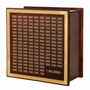 Chandan Wood Wooden Piggy Bank for Kids & Adults, Coin Box with Carved Design, Savings Box, Mini Bank, Donation Box, Smart Money Box, Wooden Coin Box, Money Saver, Piggy Bank with Numbers (1)