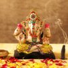 Ganesha Idol Statue Showpiece Figurine (Resin, Multi, 16 cm x 14 cm x 7 cm) - Diwali Decoration Items for Home Decor Mandir Living Room Pooja Room Office Table Gifts