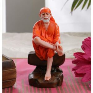 Antique Shirdi Sai Baba Murti for Pooja Sai Statue Idol for Home Decoration 4 Inch ,Resin ,Brown