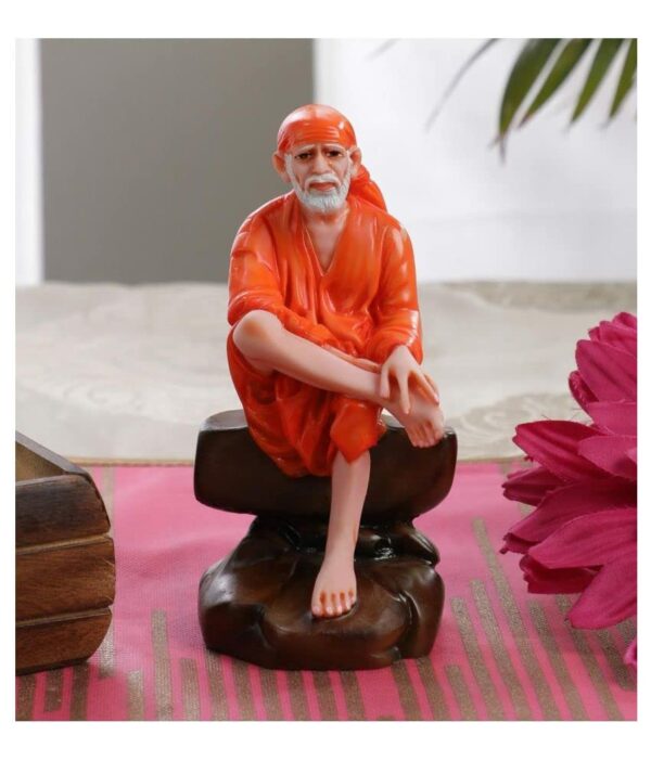 Antique Shirdi Sai Baba Murti for Pooja Sai Statue Idol for Home Decoration 4 Inch ,Resin ,Brown