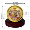 Ram Darbar God Idol Photo Frame for Car Dashboard, Table Decor, Office|MCF 1C Gold Photo Frames and 24K Gold Plated Foil|Religious Photo Frame Idol for Pooja, Gifts Items (5.5X5.0 CM)