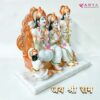 Premium Marble Look Polyresin Ram Darbar Idol Statue Murti Showpiece for Home Temple and Office Temple Washable (8.5 x 9 x 5 Inches, Medium White)