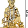 Hanuman Murti in Brass Material in Golden Finished 7.5 cm Height Suitable for car Dashboard Office Table and Home Temple puja Festival pujan Home Decor and showpiece or for Gifting Purpose