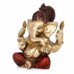 Brass Ganesha Idol Sculpture - Handmade Hindu God Elephant Statue