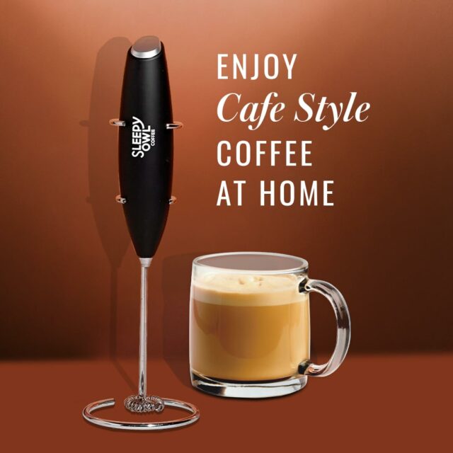 Powerful Milk Frother for Coffee | Black Color | Battery Operated Electric Frother | Stainless Steel Whisk with Frother Stand | Best for Coffee, Lattes, Milk, Hot Chocolates