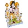 Marble White Shiv Parivar Family Statue Idol Shiv Parivar Murti Home Decoration Pooja Gift Idol 10.5 Inch