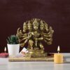 Seated Panchmukhi Hanuman Brass Statue, 2.2 Kg, Gold, 1 Piece