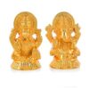 Laxmi Ganesh Idol Set for Diwali Pooja--Metal Gold Plated Laxmi Ganesha Murti Showpiece for Temple Decor (Laxmi Ganesh Idol)