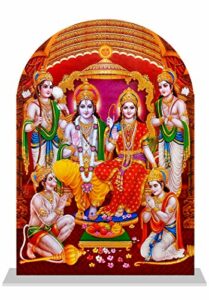 Acrylic Lord Shree Ram Parivar Decorative Idol (Multicolour, Medium)