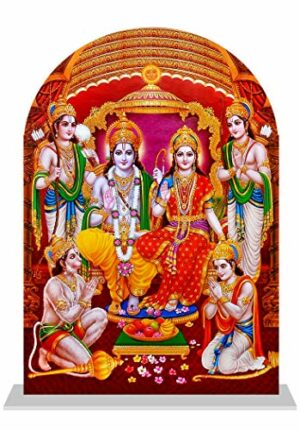 Acrylic Lord Shree Ram Parivar Decorative Idol (Multicolour, Medium)