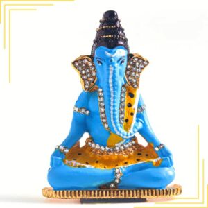 Lord Shiva + Ganesh Murti Ji | Brass Ganesha Idol for Car Dashboard | God Ganesha Idol for Gift | Blue Ganesha Idol for Home Decor | Ganpati/Ganesh Idol for Car Dashboard Idols Size - 8cm