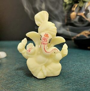 Gold and Silver Plated Pagdi Ganesha Idol (Ivory).