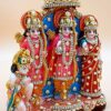 Ram Darbar/Ram Sita Laxman Hanuman with Decoration Decorative Showpiece (Multicolour, 18X14X6 cm)