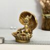 Handcrafted Seep Shell Krishna Metal Gold Plated Laddu Gopal Ji, Bal Gopal Ji, Thakur Ji Idol, Statue or Murti - Showpiece, Decoration, Diwali Puja or for Gifts