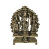 Pure Copper Handmade Lord Ram Darbar Murti | Rama Sita Lakshman Hanuman Statue | Ram Parivar Murti for Home Temple Blessing, Happiness, Health, Wealth | Small Size 2.65 Inch