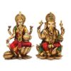 Lakshmi Ganesha Idol Laxmi Ganesh Statue Showpiece Figurine Home Office Puja Gifts(Bronze Finish).