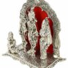 Ram Darbar Statue | Silver Plated Ram Laxman Sita with Hanuman Ji God Idol | Size LWH 20 x 15 x 25 cm, (Aluminium, Silver Plated, 1 Piece)