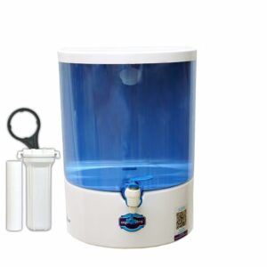 AQUAULTRA Dolphin 5 Stage Purification 9 Liter Ro + Active Copper + B12 Alkaline Water Purifier Filter For Home Office White And Blue