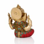 5.5" Brass Lord Ganesha Idol Statue for Pooja Home Decor, Ganesh Sculpture for Diwali Decoration