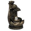 Polyresin Shivling Backflow Smoke Incense Holder/Smoke Fountain for Home with Free10 Scented Incense Cones| Shiva Smoke Fountain | Shivling for Home Puja (Black,Gold 7 Inches)(Conical)