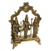 Brass Ram Darbar Idol Statue for Home Decor, 6.75 Inch Height, Gold Color, Includes Sita, Laxman, Hanuman for Mandir Temple