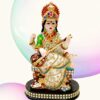 Goddess Maa Saraswati Idol, Saraswati Studydevi Murti Figurine Religious Pooja Gift Items and Murti for Mandir/Temple/Home/Office (Stone Work ) (White Color ) (HXWXL-20cmx10cmx8cm)(Resin)