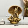 Handcrafted Seep Shell Krishna Metal Gold Plated Laddu Gopal Ji, Bal Gopal Ji, Thakur Ji Idol, Statue or Murti - Showpiece, Decoration, Diwali Puja or for Gifts