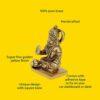 100% Pure Brass Lord Hanuman Idol | Hanuman Ji Murti with for Car, Desk and Home Mandir | Yellow Antique Finish