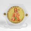 Gold-plated Foil on Acrylic base Hexa- Hanuman ji with Prayer Beads Car Dashboard Idol - Multicolour, 2.5 cm x 5 cm x 5.5 cm