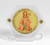 Gold-plated Foil on Acrylic base Hexa- Hanuman ji with Prayer Beads Car Dashboard Idol - Multicolour, 2.5 cm x 5 cm x 5.5 cm