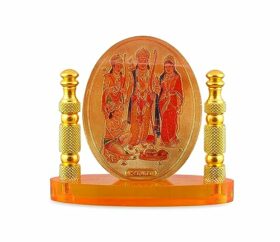 Ram Darbar Oval Shaped Murti for Car Dashboard, Office Table, Home, Mandir | Idol Statue Showpiece Decor Sculpture for Gift