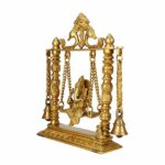 Brass Ganesh Jhula Hanging Bells with Chain, Kirtimukha Idol, Ganesha Swing Statue for Home Decor, Office, Mandir, Gift