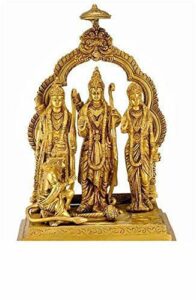 Brass Mart Astadhatu 8 Metals Brass Made Vrindavan Shri Ram Darbar with Hanuman Ji (3 x 3)