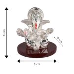 Silver Plated Lord Ganesha Statue for Car Dashboard, Ganpati Idol, Ekdant Murti for Home Decoration, Office, Mandir, Puja, Spiritual Gift