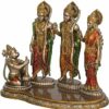 Hindu Lord Ram, Laxman, Goddess Sita, and Hanuman Polyresin Statue for Pooja Room, Home and Office Decor