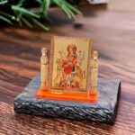 Hindu Goddess Maa Bhavani Durga Vaishno Devi Acrylic Frame Idol Statue Showpiece Decor for Car Dashboard, Office Table, Home, Mandir