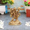 Brass Lord Hanuman Idol Statue Bajrang Bali Murti Showpiece, Height 10 cm, Gold Antique, 1 Piece