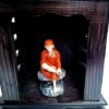 Version 1.0.0 Sai Baba Statue with Wooden Temple Marble Idol, 8 Inch