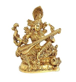 Astadhatu- Brass Shree Maa Saraswati Idol (3 Inch Height)