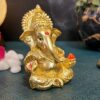 Lord Ganesha for Car Dashboard Ganesha Ganpati Idol God of Success and Luck (Gold Matte)