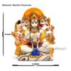 Polyresin Panchmukhi Hanuman Idol Statue 6 Inch for Home Pooja and Office