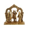 Metal Lord Ram Darbar Idol Set with Sita, Laxman, and Hanuman Ji Statues for Home Temple, Office, Gifts - Gold